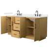 Custom image for Light Oak with Matte Black Trim / Carrara Cultured Marble / No Mirror
