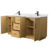 Custom image for Light Oak with Matte Black Trim / White Carrara Marble / No Mirror