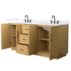 Custom image for Light Oak with Matte Black Trim / White Cultured Marble / No Mirror