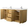 Custom image for Light Oak with Brushed Nickel Trim / Giotto Quartz / No Mirror