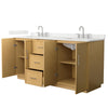 Custom image for Light Oak with Brushed Nickel Trim / Giotto Quartz / No Mirror