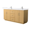 Custom image for Light Oak with Brushed Nickel Trim / White Cultured Marble / No Mirror