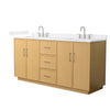 Custom image for Light Oak with Brushed Nickel Trim / White Cultured Marble / No Mirror