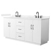 Custom image for White with Matte Black Trim / Carrara Cultured Marble / No Mirror