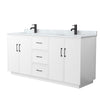 Custom image for White with Matte Black Trim / White Carrara Marble / No Mirror