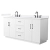 Custom image for White with Matte Black Trim / White Cultured Marble / No Mirror