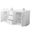 Custom image for White with Brushed Nickel Trim / Carrara Cultured Marble / No Mirror