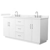 Custom image for White with Brushed Nickel Trim / Carrara Cultured Marble / No Mirror