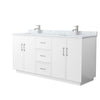 Custom image for White with Brushed Nickel Trim / White Carrara Marble / No Mirror