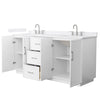 Custom image for White with Brushed Nickel Trim / White Cultured Marble / No Mirror