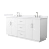 Custom image for White with Brushed Nickel Trim / White Cultured Marble / No Mirror