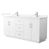 Custom image for White with Brushed Nickel Trim / White Quartz / No Mirror
