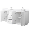 Custom image for White with Brushed Nickel Trim / White Quartz / No Mirror