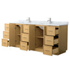 Custom image for Light Oak with Brushed Nickel Trim / White Carrara Marble / No Mirror