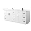 Custom image for White with Matte Black Trim / Carrara Cultured Marble / No Mirror