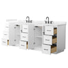Custom image for White with Matte Black Trim / Carrara Cultured Marble / No Mirror