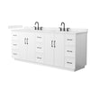 Custom image for White with Matte Black Trim / Carrara Cultured Marble / No Mirror