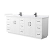Custom image for White with Matte Black Trim / White Cultured Marble / No Mirror
