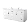 Custom image for White with Matte Black Trim / White Cultured Marble / No Mirror