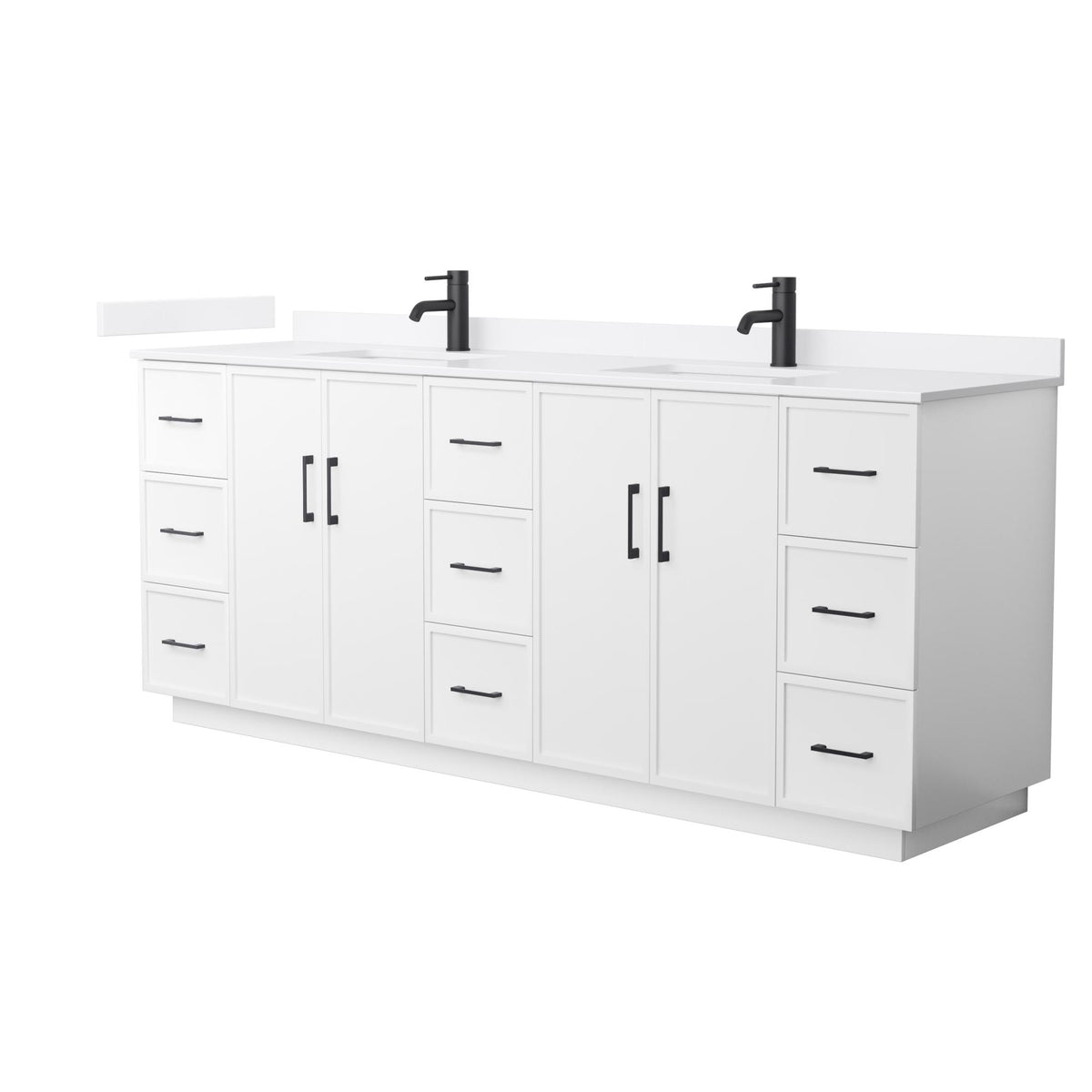 Elan TK Bathroom Vanity with Countertop 84 inch Double Sink Single hol ...