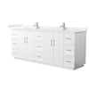 Custom image for White with Brushed Nickel Trim / Carrara Cultured Marble / No Mirror