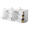Custom image for White with Brushed Nickel Trim / Carrara Cultured Marble / No Mirror