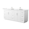 Custom image for White with Brushed Nickel Trim / Carrara Cultured Marble / No Mirror