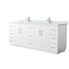 Custom image for White with Brushed Nickel Trim / White Carrara Marble / No Mirror