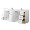 Custom image for White with Brushed Nickel Trim / Giotto Quartz / No Mirror