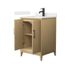 Custom image for White Oak with Matte Black Trim / Carrara Cultured Marble / No Mirror