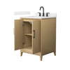 Custom image for White Oak with Matte Black Trim / Carrara Cultured Marble / No Mirror