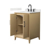 Custom image for White Oak with Matte Black Trim / Giotto Quartz / No Mirror