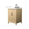 Custom image for White Oak with Matte Black Trim / Giotto Quartz / No Mirror