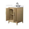 Custom image for White Oak with Matte Black Trim / White Cultured Marble / No Mirror