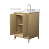 Custom image for White Oak with Brushed Nickel Trim / Giotto Quartz / No Mirror