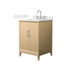 Custom image for White Oak with Brushed Nickel Trim / Giotto Quartz / No Mirror
