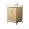 Custom image for White Oak with Brushed Nickel Trim / White Cultured Marble / No Mirror