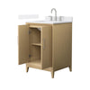 Custom image for White Oak with Brushed Nickel Trim / White Cultured Marble / No Mirror