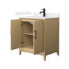 Custom image for White Oak with Matte Black Trim / Carrara Cultured Marble / No Mirror