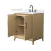 Custom image for White Oak with Matte Black Trim / Carrara Cultured Marble / No Mirror