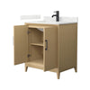 Custom image for White Oak with Matte Black Trim / Giotto Quartz / No Mirror