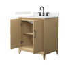 Custom image for White Oak with Matte Black Trim / Giotto Quartz / No Mirror