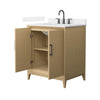 Custom image for White Oak with Matte Black Trim / White Cultured Marble / No Mirror