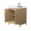 Custom image for White Oak with Matte Black Trim / White Quartz / No Mirror
