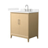 Custom image for White Oak with Brushed Nickel Trim / Carrara Cultured Marble / No Mirror