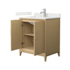 Custom image for White Oak with Brushed Nickel Trim / Giotto Quartz / No Mirror