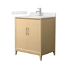 Custom image for White Oak with Brushed Nickel Trim / Giotto Quartz / No Mirror