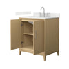 Custom image for White Oak with Brushed Nickel Trim / Giotto Quartz / No Mirror