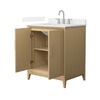 Custom image for White Oak with Brushed Nickel Trim / White Cultured Marble / No Mirror