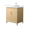 Custom image for White Oak with Brushed Nickel Trim / White Cultured Marble / No Mirror